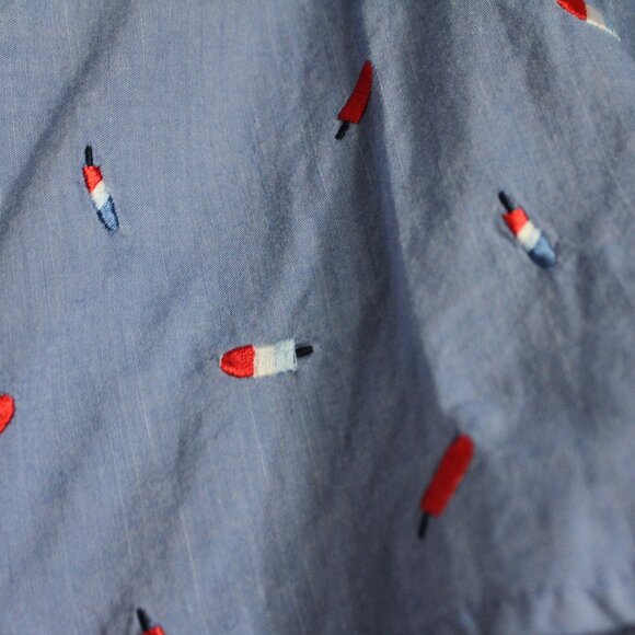 Cat & Jack Girls Red White Blue Bomb Pop Popsicle Chambray Skirt Tiered 10/12 L - Picture 4 of 8